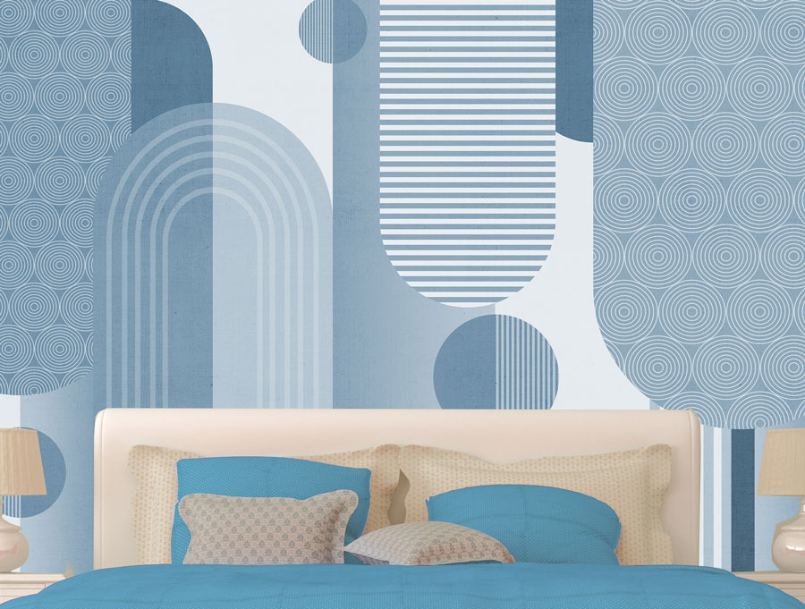 מדבקת קיר | עיצוב מודרני כחול