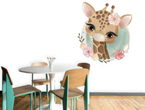 מדבקת קיר | ג'ירפה חמודה