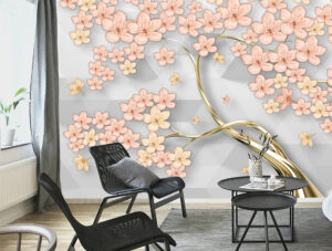 מדבקת טפט | פריחת דובדבן זהב