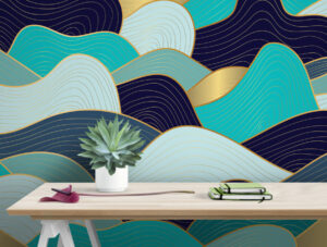 מדבקת טפט | גלים מצוירים