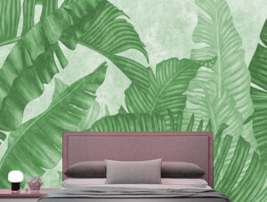 מדבקת טפט | עלים ירוקים ארוכים