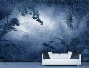 מדבקת טפט | ג'ונגל בערפל לילה