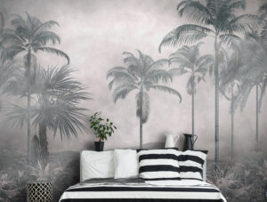 מדבקת טפט | דקלים וערפל