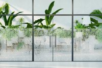 מדבקה חלבית | עלים מפותלים