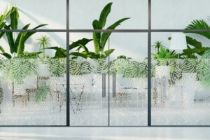 מדבקה חלבית | עלים מפותלים