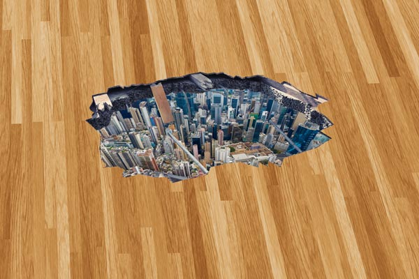 מדבקת טפט רצפה | עיר מלמעלה