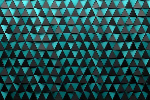 מדבקת טפט | משולשי תלת מימד טורקיז שחור
