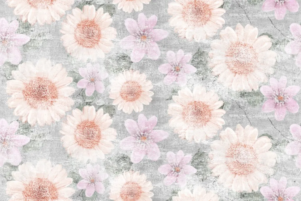 מדבקת טפט | איור פרחים