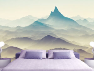 מדבקת טפט | הרים כחולים וסגולים