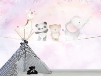 מדבקת טפט | בעלי חיים על חבל