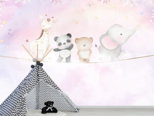 מדבקת טפט | בעלי חיים על חבל