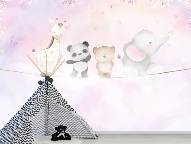 מדבקת טפט | בעלי חיים על חבל