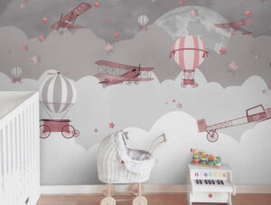 מדבקת טפט | עפים לירח בורוד