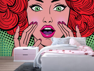 מדבקת טפט | גברת קומיקס ג'ינג'ית