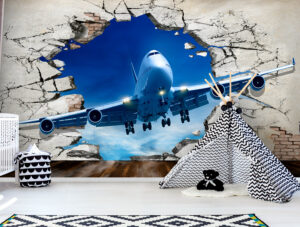 מדבקת טפט | מטוס מהקיר