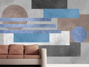 מדבקת טפט | טקסטורה מעניינת על צורות כחול