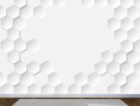 מדבקת טפט | משושי 3D לבנים