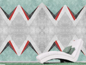 מדבקת טפט | קוצים בגווני ירוק אדום