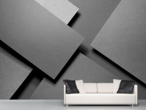 מדבקת טפט | צורות אפורות ומרובעות באלכסון