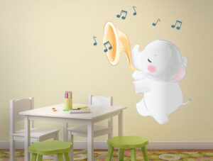 מדבקת קיר | פיל מוזיקלי