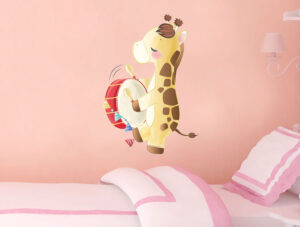 מדבקת קיר | ג'ירפה מתופפת