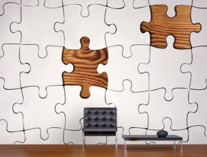 מדבקת טפט | פאזל ועץ בפנים