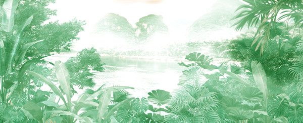מדבקת טפט | ג'ונגל ירוק עדין