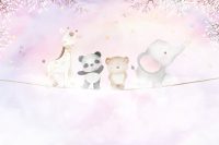 מדבקת טפט | בעלי חיים על חבל