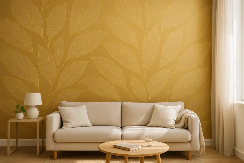 טפט עלים זהוב אלגנטי