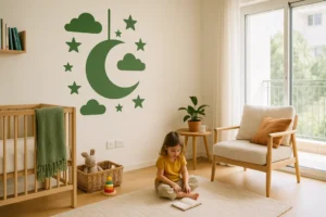 הפכו את חדר התינוק לחלום מלא בירח וכוכבים. בחרו את הצבע והגודל המתאים לכם באתר שלנו.