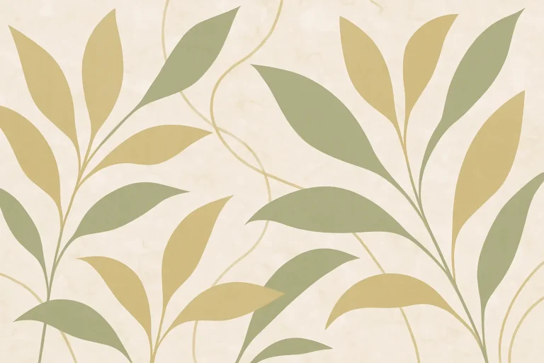 טפט עלי זהב וירוק אלגנטי