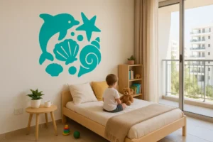 העניקו לחדר הילדים תחושה של חוף עם מדבקות קיר בעיצוב ימיי. התאימו את הצבע והגודל לחדר שלכם.