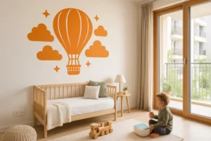 שדרגו את חדרי הילדים עם מדבקת בלון פורח צבעונית לבחירתכם, הניתנת להדבקה בקלות על כל קיר.