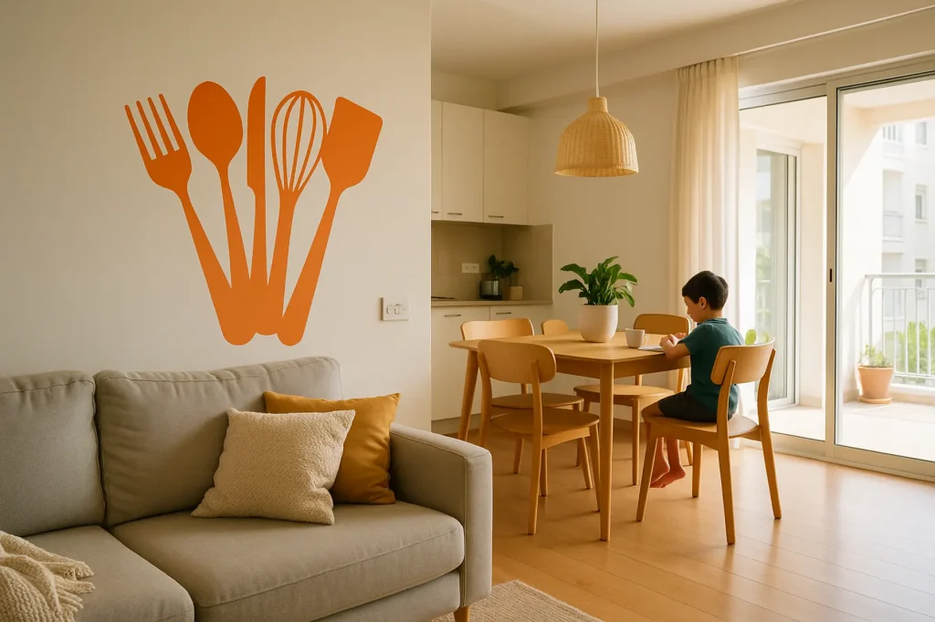 מדבקת קיר כלי מטבח יוקרתית