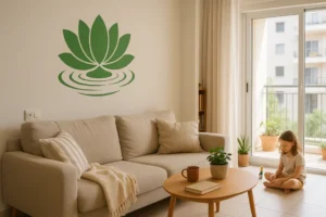 הפוך את חלל החדר לרגוע ומרגיע עם עיצוב לוטוס אלגנטי זה. בחר כל צבע וגודל שיתאימו לך.