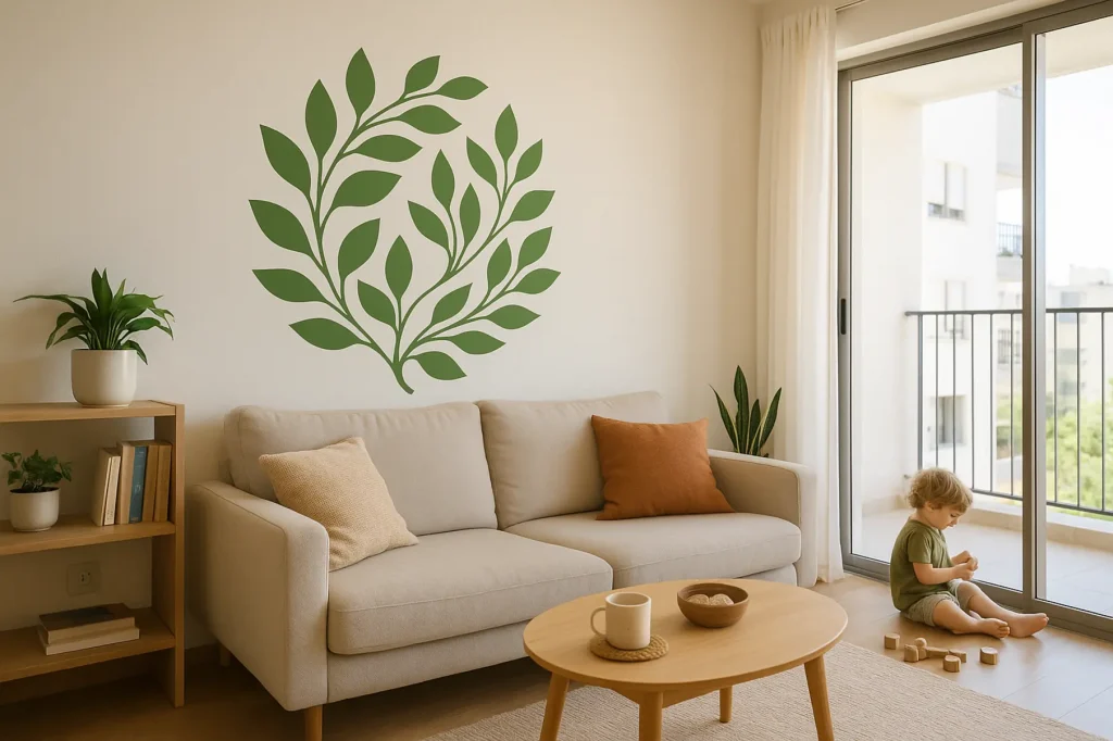 מדבקת קיר עלים וענפים לבית