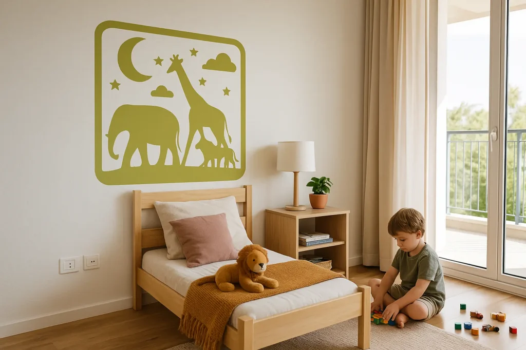 מדבקת קיר ספארי קסום לחדר הילדים