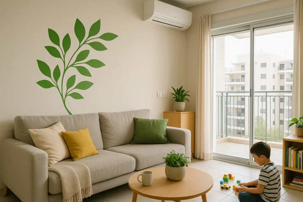 מדבקת קיר עלים לעיצוב מודרני