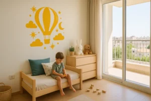 הפכן את חדר הילדים לחלום עם מדבקת קיר בלון פורח. בחרו צבע וגודל שמתאימים לעיצוב החדר שלכם.