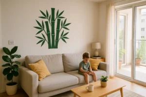 הכניסו את הטבע הביתה עם מדבקת במבוק מרהיבה, זמינה בשלל צבעים וגדלים לבחירה אישית.