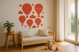 הפכו את חדר הילדים לעולם מלא דמיון עם מדבקת קיר בלונים פורחים. בחרו את הצבע והגודל המושלם!