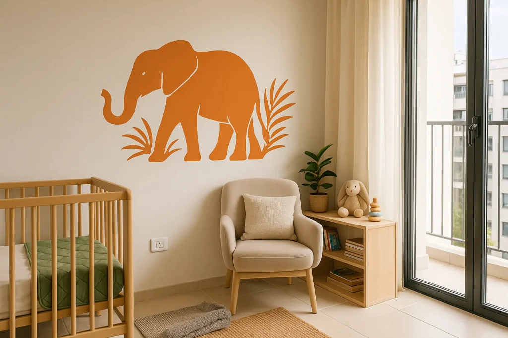 מדבקת קיר פיל קסום לילדים