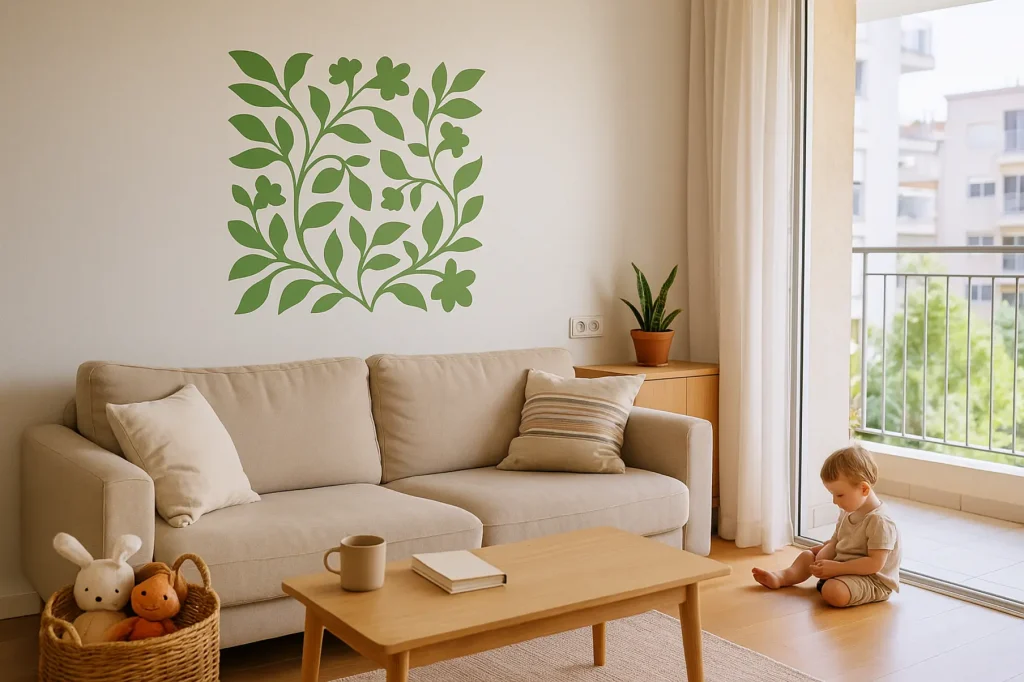 מדבקת קיר בעיצוב פרחוני מלבלב