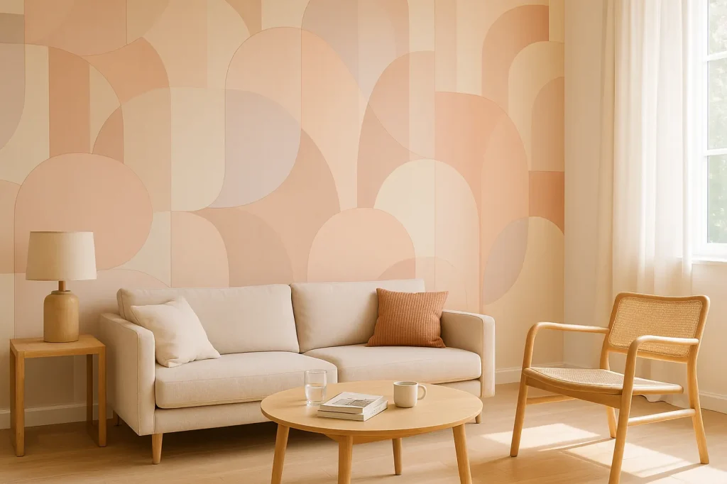 טפט גיאומטרי בגווני פסטל רכים