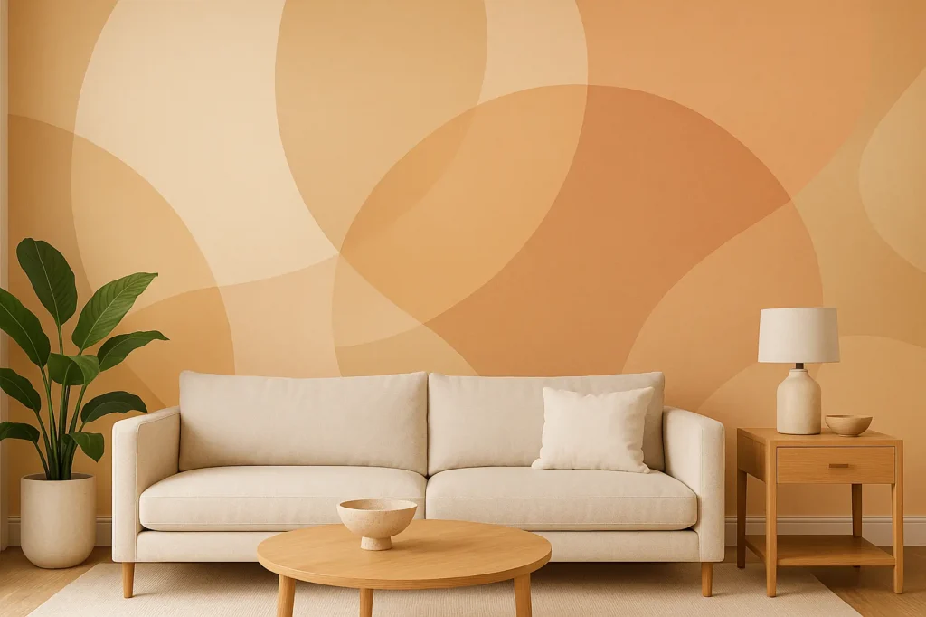 טפט גיאומטרי בגווני חום מעודנים