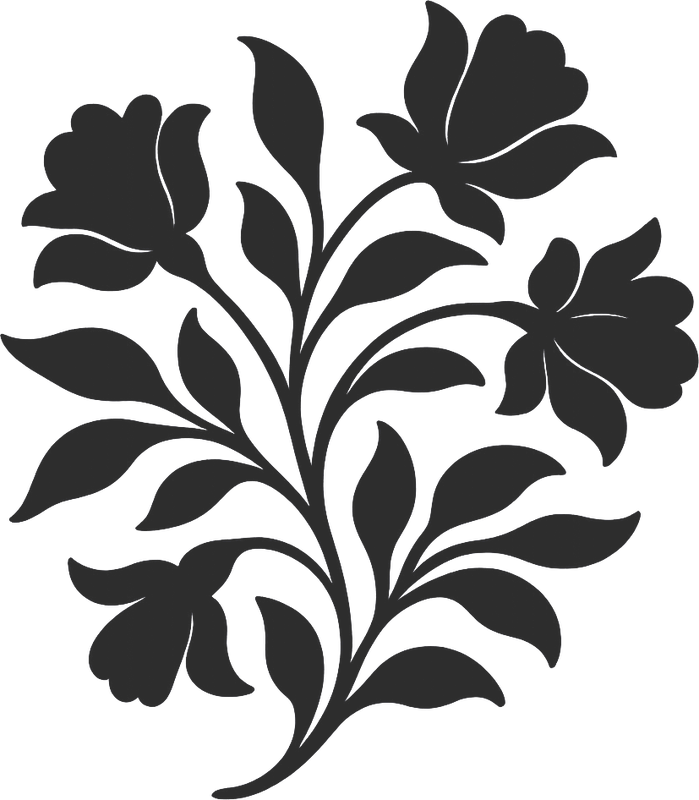 מדבקת קיר פרחונית יוקרתית לסלון