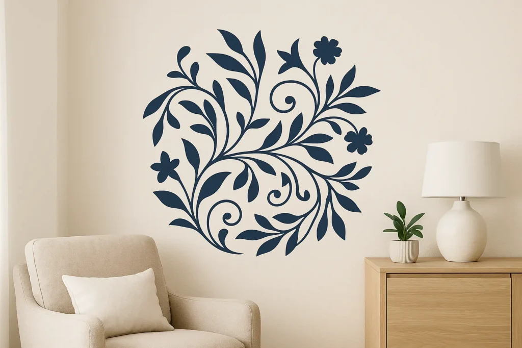 מדבקת קיר פרחונית יוקרתית