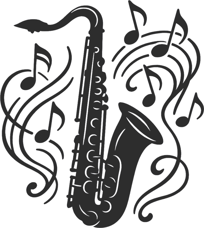 מדבקת קיר סקסופון ומוזיקה
