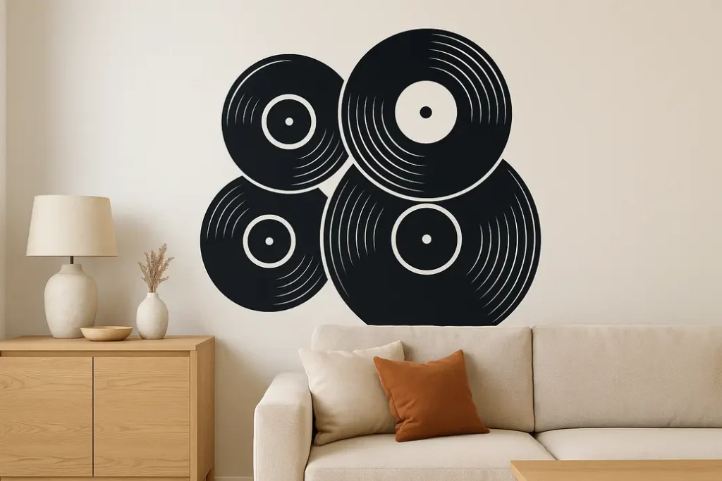 מדבקת ויניל בעיצוב תקליטים