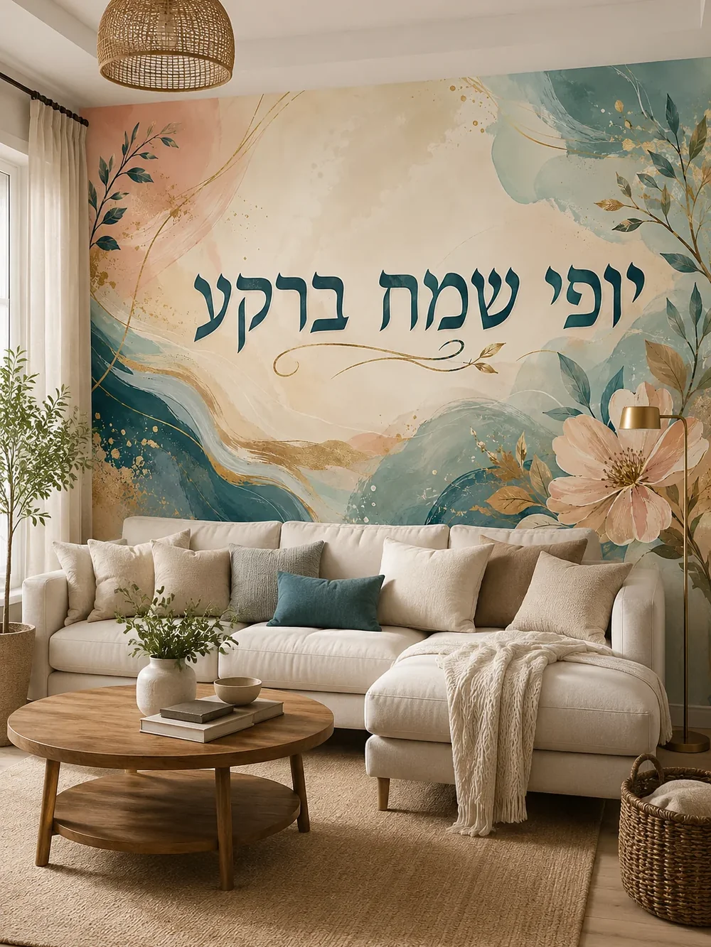 פריחת ורד וערבול מופשט
